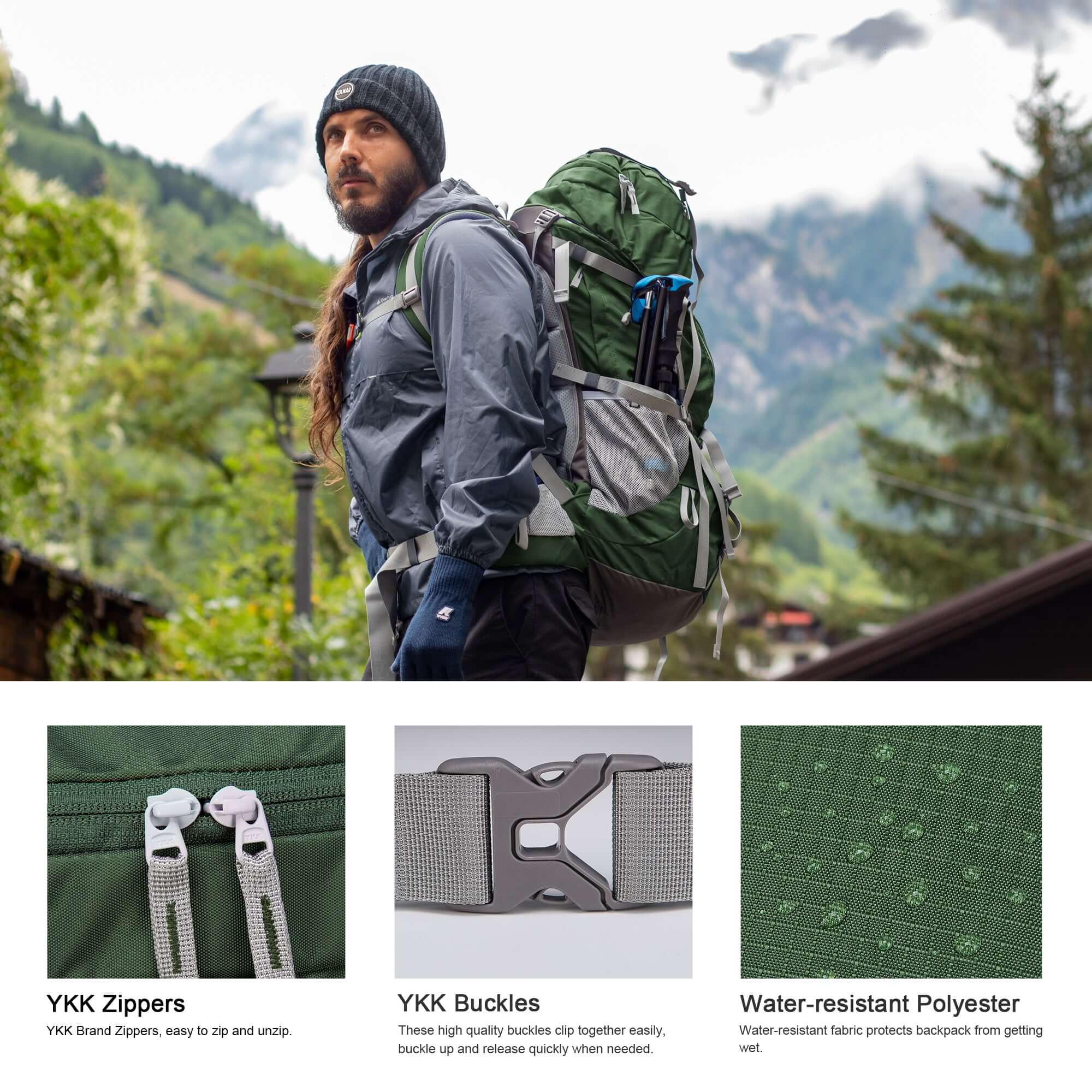 MOUNTAINTOP® 70L Internal Frame Backpack with Rain Cover - mountaintopoutdoor