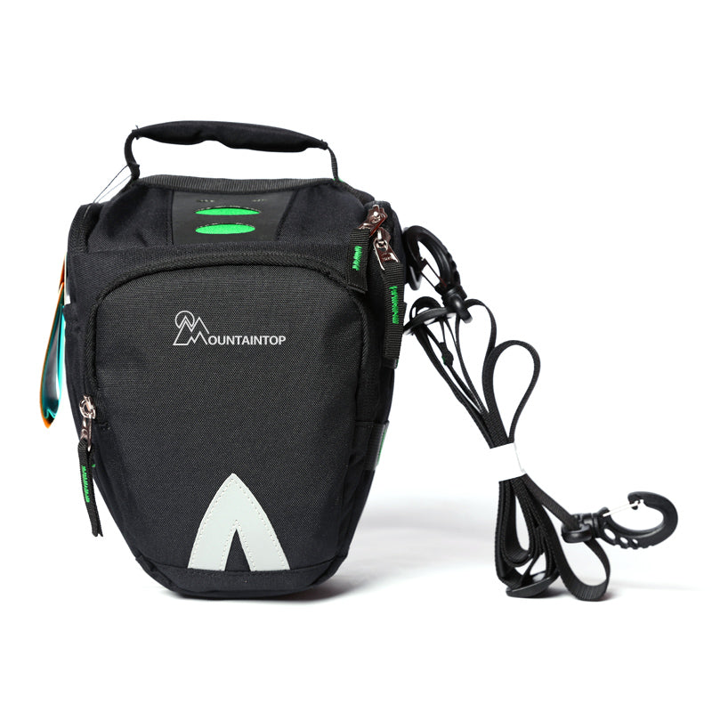 MOUNTAINTOP Large DSLR Gadget Bag, Black with Orange Interior, Solid