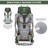 MOUNTAINTOP® 70L Internal Frame Backpack with Rain Cover - mountaintopoutdoor