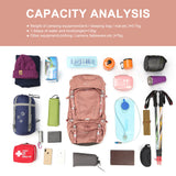 MOUNTAINTOP® 60L Women's Trekking Backpack with Rain Cover - mountaintopoutdoor
