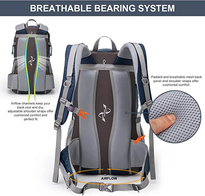 MOUNTAINTOP® 40L Hiking Backpack with Rain Cover - mountaintopoutdoor