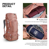 MOUNTAINTOP® 60L Women's Trekking Backpack with Rain Cover - mountaintopoutdoor