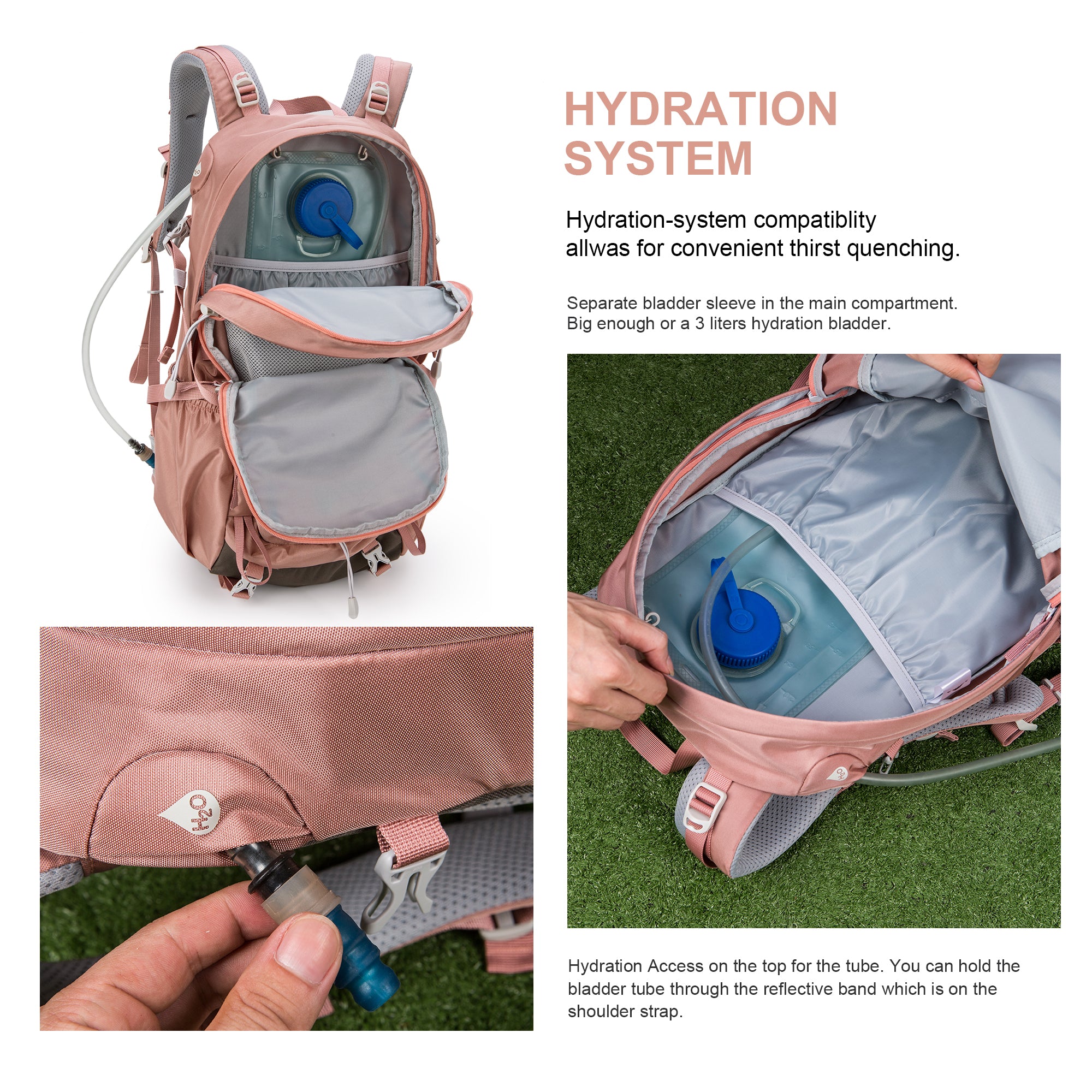 MOUNTAINTOP® 40L Women‘s Hiking Backpack with Rain Cover - mountaintopoutdoor