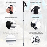 TAK Collapsible Hiking & Trekking Poles - Balance Support for Seniors, Women, and Men, 2pc Per Set