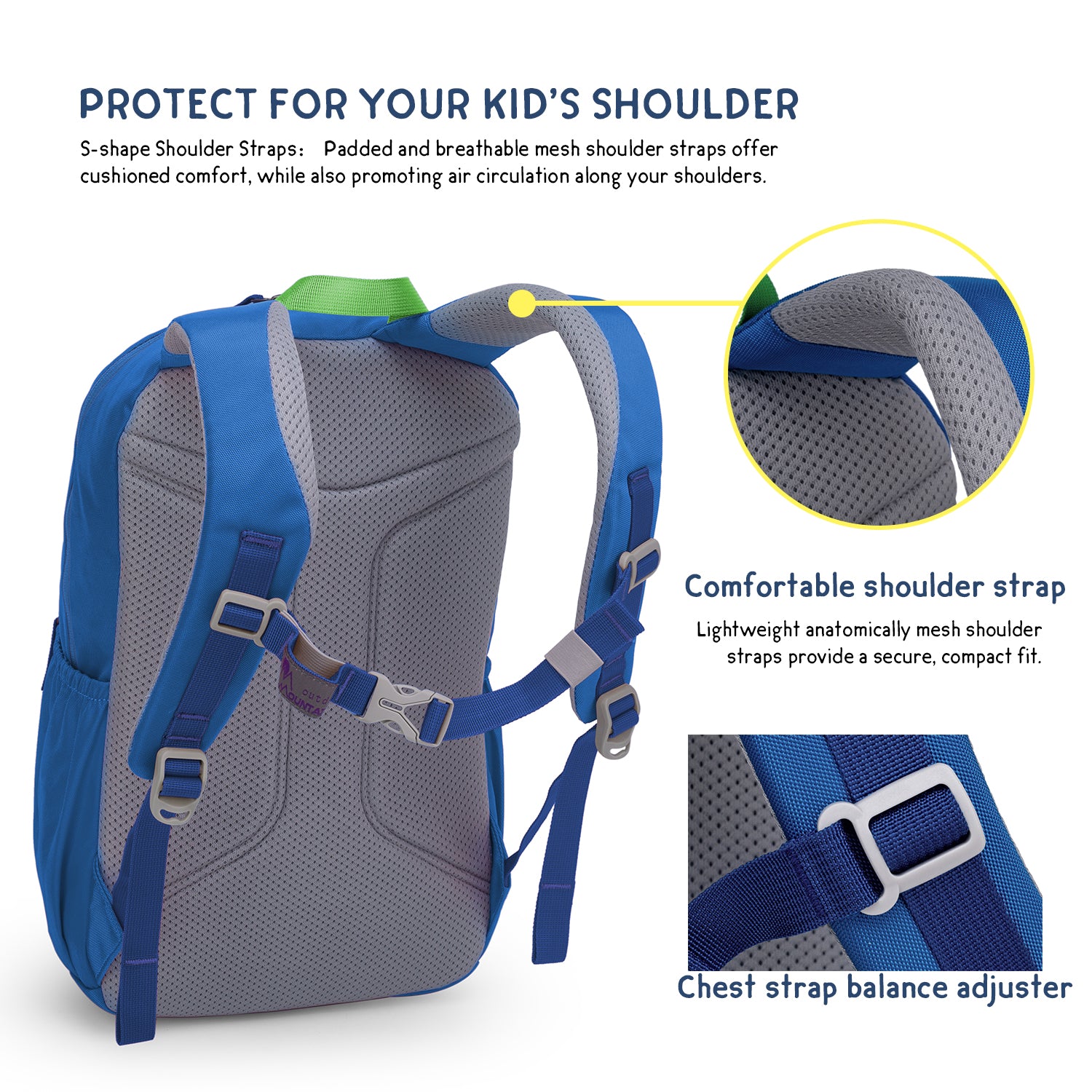Comfortable shoulder strap,Children Backpack 15L