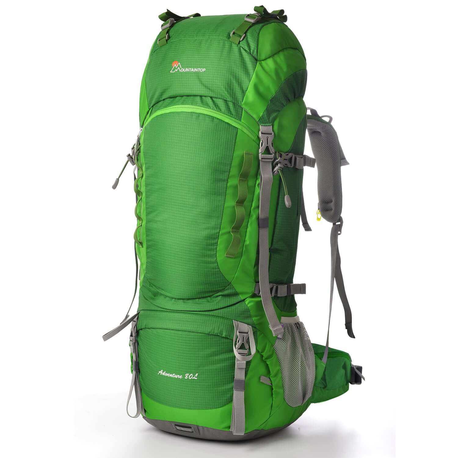 Green 80L Internal Frame Backpacks,Hiking Backpacks with Rain Cover 